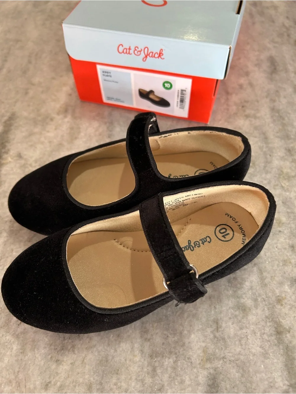 Cat & Jack Black Mary Janes Size 10
